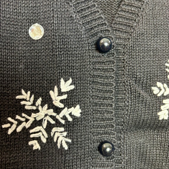 Vintage Black Penguin Snowflake Knit Ugly‎ Christmas Sweater Vest Medium Grandma - Picture 6 of 9